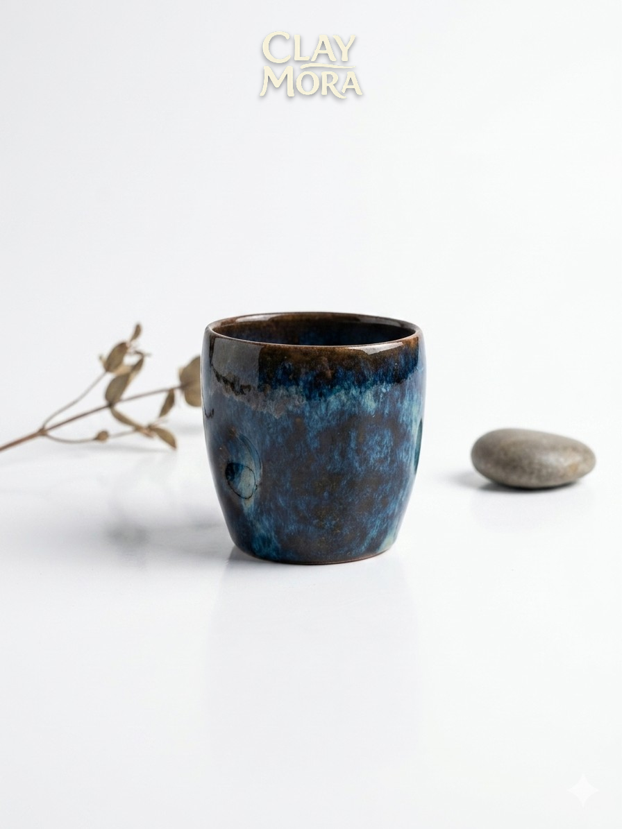 ClayMora | Blue Galaxy Turkish Coffee & Espresso Cup ( 90 ML )